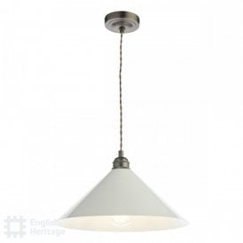 single ceiling pendant with cream enamel shade