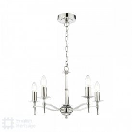 polished nickel 5 light chandelier
