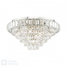 tiered crystal flush light