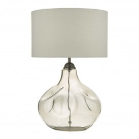 ESAROSA Table Lamp| Smoked Glass Melted Look | With Shade