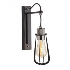 ESQUIRE Black Chrome Knurled Wall Light