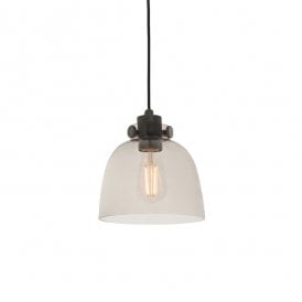 ESQUIRE Black Chrome With Tinted Glass Single Pendant