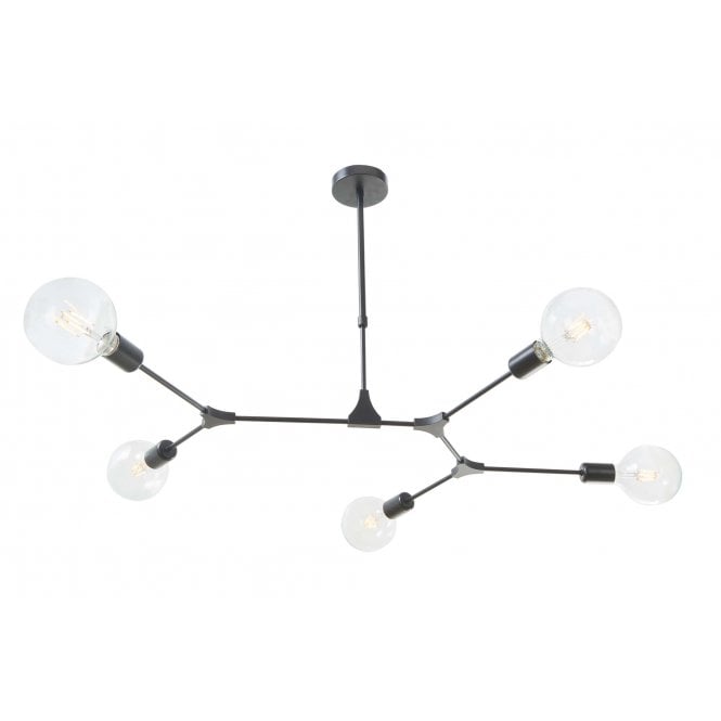 EUPHEMIA 5 Light Linear Pendant Satin Black