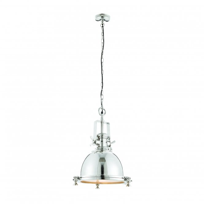 FENTON 1 Ceiling Pendant | Bright Nickel Plate & Sandblasted Glass