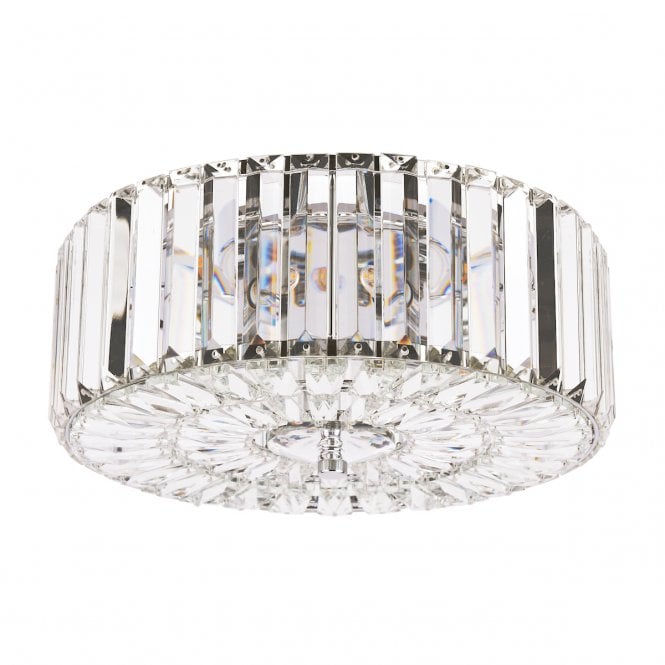 FERNHURST 3 Light Flush Crystal & Polished Chrome