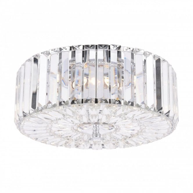 FERNHURST 3 Light Flush Polished Chrome Crystal