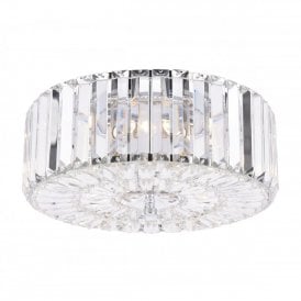 FERNHURST 3 Light Flush Polished Chrome Crystal