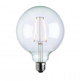 Filament Globe Bulb LED | 2W Clear Glass & Chrome