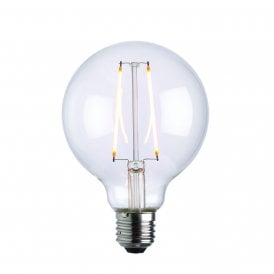 Filament Globe Bulb LED E27 | 2W Clear Glass & Chrome