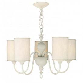 FLEMISH Chic 5 Light Ceiling Pendant In Aged Cream
