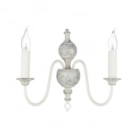 FLEMISH Romantic Stone Grey Gold Twin Wall Light