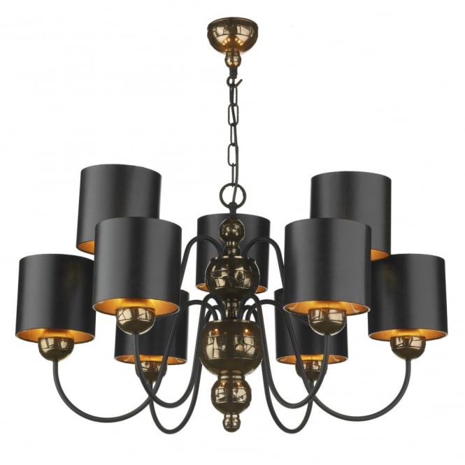 GARBO Ceiling Light Polished Bronze & Black with Bronze Lining