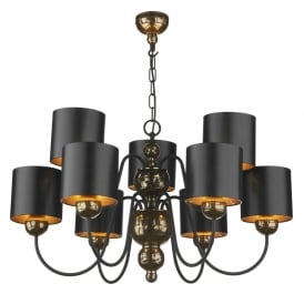 GARBO Ceiling Light Polished Bronze & Black with Bronze Lining