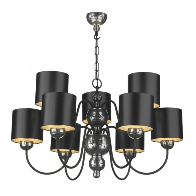 GARBO Ceiling Light with Black Shades / Polished Pewter