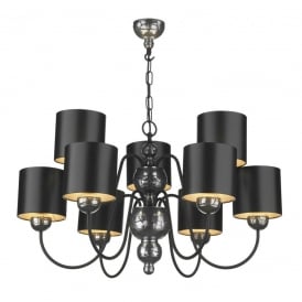 GARBO Ceiling Light with Black Shades / Polished Pewter