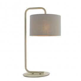 GLORY Champagne Painted Table Light With Grey Shade