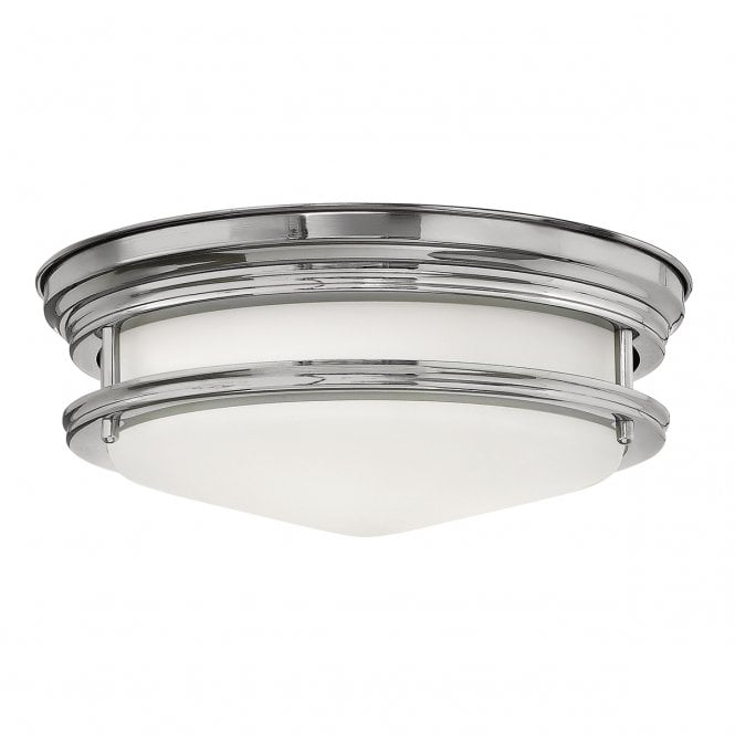HADRIAN 2 Light Flush Mount in Opal Glass in Chrome IP44 Bathroom Safe