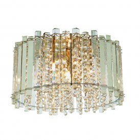 HANNA Flush Ceiling Light Clear Crystal (K5) | Glass & Chrome Finish