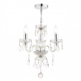 Laura Ashley 3 Light Crystal & Polished Chrome Chandelier