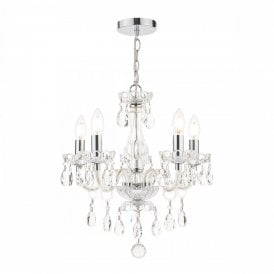Laura Ashley 5 Light Crystal & Polished Chrome Chandelier