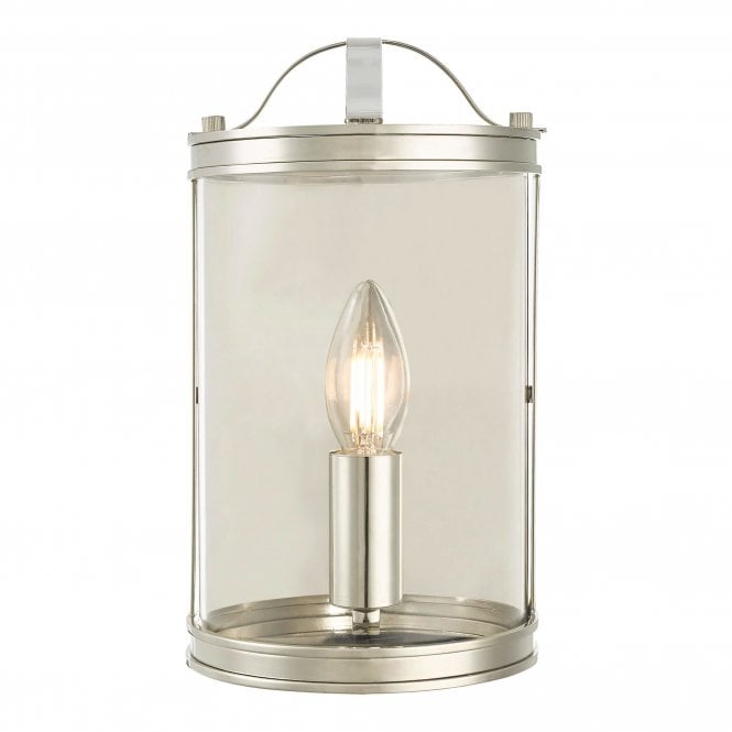 HARRINGTON Wall Light in Polished Nickel and Glass