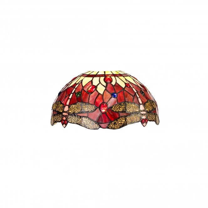 HAZEL Easy Fit Glass Tiffany Shade Pinks | Reds | Purple & Crystals