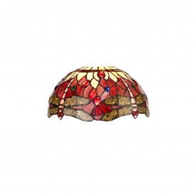 HAZEL Easy Fit Glass Tiffany Shade Pinks | Reds | Purple & Crystals