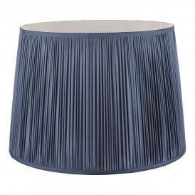 Blue Pleated Silk Drum Shade 35cm / 14 Inch