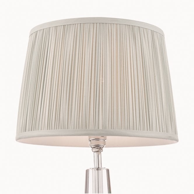 HEMSLEY Pleated Silk Empire Drum Shade Silver 35cm/14 Inch
