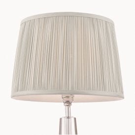 Pleated 100% Silk Silver drum shade