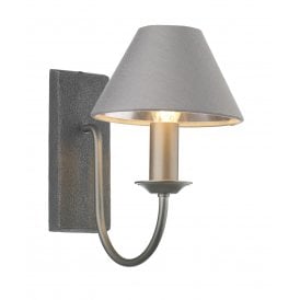 HERRIOT Single Wall Light Candle Style | Pewter