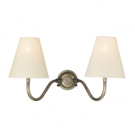 HICKS Steampunk Double Wall Light Antique Brass