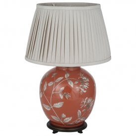 HONEYSUCKLE Large Glass Table Lamp | Cotton Knife Pleat Shade