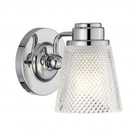 HUDSON 1 Light Wall Light in Polished Chrome IP44 Bathroom Safe