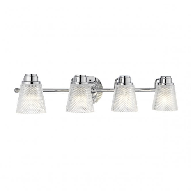 HUDSON 4 Light Wall Light in Polished Chrome IP44 Bathroom Safe