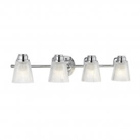 HUDSON 4 Light Wall Light in Polished Chrome IP44 Bathroom Safe