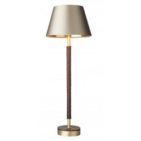 HUNTER Table Lamp | Replica Leather Butter Brass with Leather Effect