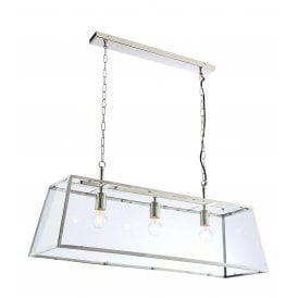 HURST 3 Light Pendant | Bright Nickel Plate & Clear Glass