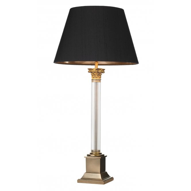 IMPERIAL Large Greco-Roman Style Table Lamp | Glass and Bronze