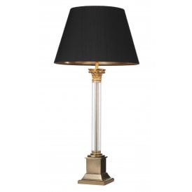 IMPERIAL Large Greco-Roman Style Table Lamp | Glass and Bronze