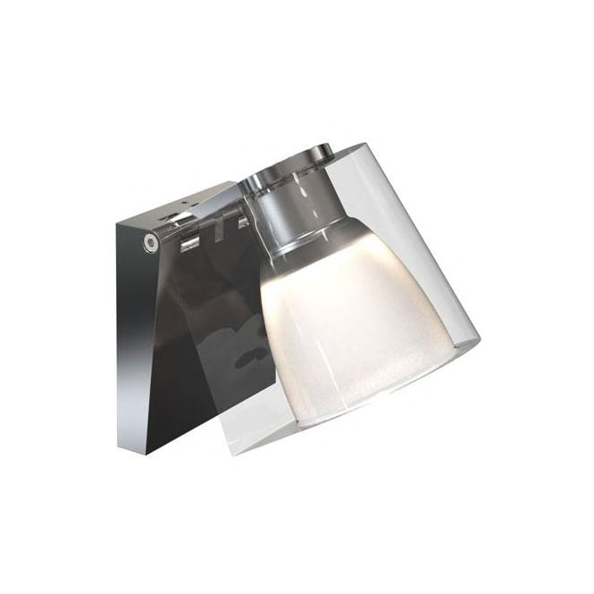 IP S12 LED Chrome Bathroom Wall Light/Glass Shade