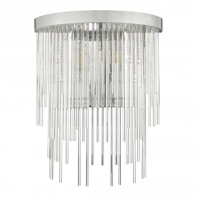 ISLA 2 Art Deco Wall Light | Polished Chrome And Clear Glass