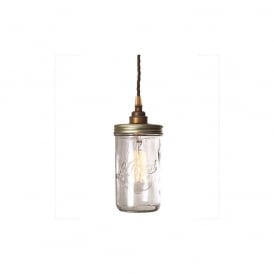 JAM JAR Pendant Light in Antique Brass