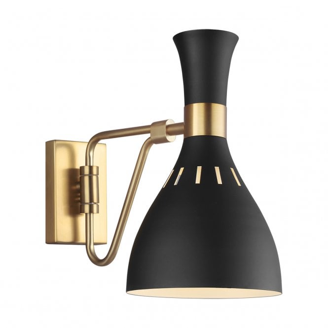JOAN Wall Light Midnight Black | Burnished Brass