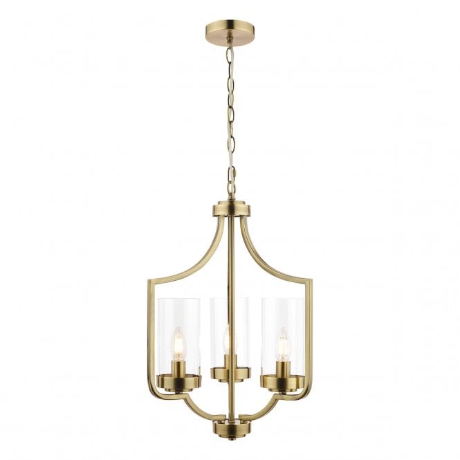JOSEPH Antique Brass 3 Light Chandelier