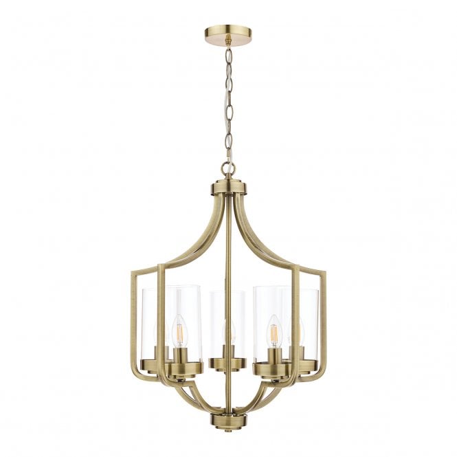 JOSEPH Antique Brass 5 Light Chandelier
