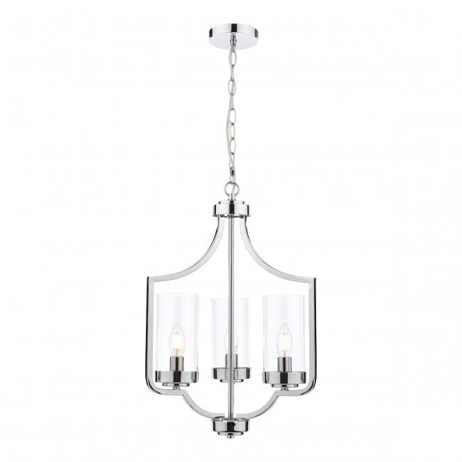 JOSEPH Polished Chrome 3 Light Chandelier