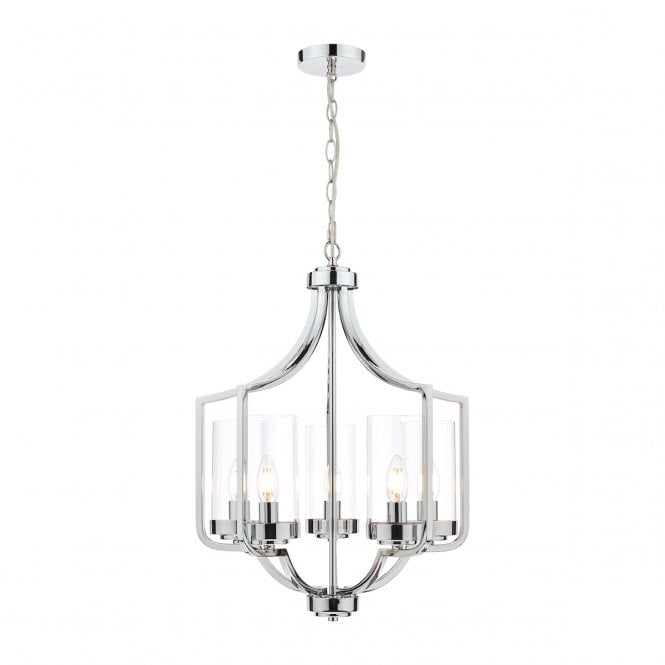 JOSEPH Polished Chrome 5 Light Chandelier