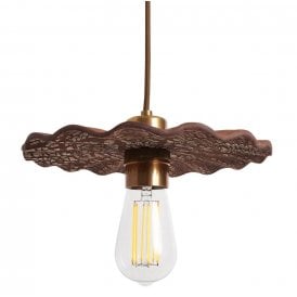 KAPOK Ceramic Pendant Light in Red Iron and Antique Brass