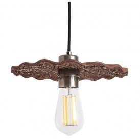 KAPOK Ceramic Pendant Light in Red Iron and Antique Silver